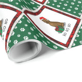 クリスマスサンタハットアイリッシュセッタードッグ（赤1）かわいい ラッピングペーパー (ロールコーナー)