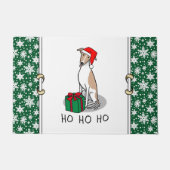 クリスマスサンタハットウィペット犬の子犬と白かわいい ドアマット (正面)