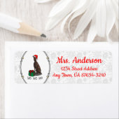 クリスマスサンタハットグレイハウンド犬(ブルドル)かわいい ラベル (インサイチュ)