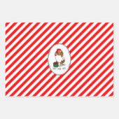 クリスマスサンタハットシェットランドシェプドッグ(sable)かわいい ラッピングペーパーシート (正面3)