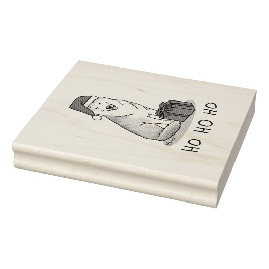 クリスマスサンタハットシベリアのハスキー(銀)かわいい ラバースタンプ (スタンプ)