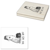 クリスマスサンタハットシベリアのハスキー(銀)かわいい ラバースタンプ (押印)