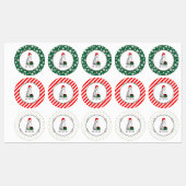 クリスマスサンタハットシベリアのハスキー(銀)かわいい ラベル (シート)