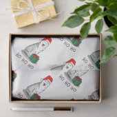 クリスマスサンタハットシベリアのハスキー（銀）かわいい 薄葉紙 (ギフト)