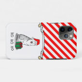 クリスマスサンタハットシベリアのハスキー（銀）かわいい Case-Mate iPhoneケース (裏面(横))