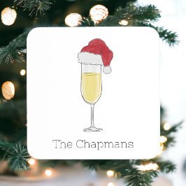 クリスマスサンタハットシャンパーニュフェスティバル スクエアペーパーコースター
