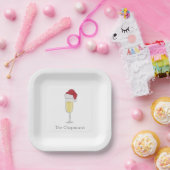クリスマスサンタハットシャンパーニュフェスティバル ペーパープレート (パーティー)