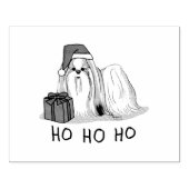 クリスマスサンタハットシーズー(犬)Tzu (tan white)犬可愛い ラバースタンプ (インプリント)