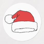 クリスマスサンタハットスケッチクリスマスハットスケッチ ラベル (デザイン1)