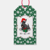 クリスマスサンタハットスコティッシュテリア(黒)かわいい ギフトタグ (正面)