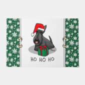 クリスマスサンタハットスコティッシュテリア（黒）かわいい ドアマット (正面)