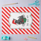クリスマスサンタハットスコティッシュテリア（黒）かわいい 薄葉紙 (クラフト)