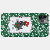 クリスマスサンタハットスコティッシュテリア(黒)かわいい Case-Mate iPhoneケース (裏面(横))