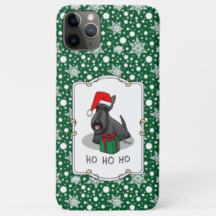 クリスマスサンタハットスコティッシュテリア(黒)かわいい iPhone 11 PRO MAXケース