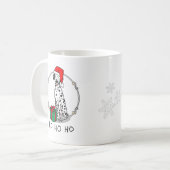 クリスマスサンタハットダルマチア犬(黒1)かわいい コーヒーマグカップ (正面左)