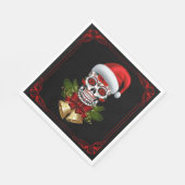 クリスマスサンタハットデイオブザデッドシュガースカル スタンダードランチョンナプキン (角)
