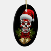 クリスマスサンタハットデイオブザデッドシュガースカル セラミックオーナメント (右)