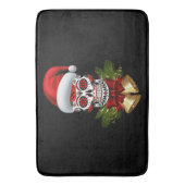 クリスマスサンタハットデイオブザデッドシュガースカル バスマット (正面縦)