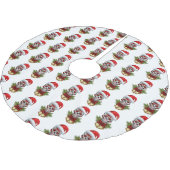 クリスマスサンタハットデイオブザデッドシュガースカル ブラッシュドポリエステルツリースカート (アングル)