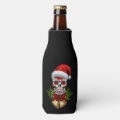 クリスマスサンタハットデイオブザデッドシュガースカル ボトルクーラー (ボトル正面)