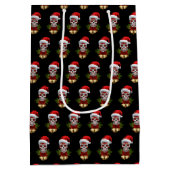 クリスマスサンタハットデイオブザデッドシュガースカル ミディアムペーパーバッグ (裏面)