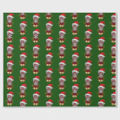 クリスマスサンタハットデイオブザデッドシュガースカル ラッピングペーパー (フラット)