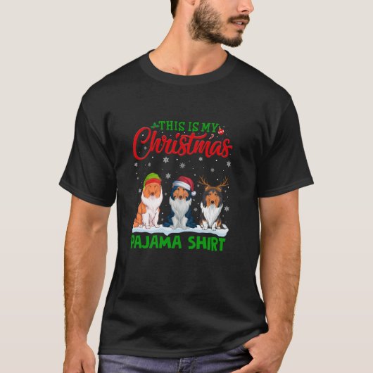 クリスマスサンタハットトナディアラフコリドッグクリスマス Tシャツ (正面)