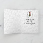 クリスマスサンタハットドイツの羊飼い犬かわいい カード (内部)