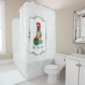 クリスマスサンタハットドイツの羊飼い犬かわいい シャワーカーテン (インサイチュ)