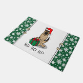 クリスマスサンタハットドイツの羊飼い犬かわいい ドアマット (アングル)