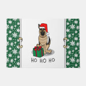 クリスマスサンタハットドイツの羊飼い犬かわいい ドアマット (正面)