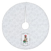 クリスマスサンタハットドイツの羊飼い犬かわいい フリース ツリースカート (正面)