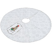 クリスマスサンタハットドイツの羊飼い犬かわいい フリース ツリースカート (アングル)