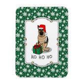 クリスマスサンタハットドイツの羊飼い犬かわいい マグネット (縦)