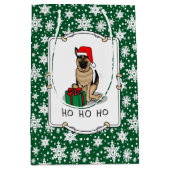 クリスマスサンタハットドイツの羊飼い犬かわいい ミディアムペーパーバッグ (正面)