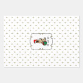 クリスマスサンタハットドイツの羊飼い犬かわいい ラッピングペーパーシート (正面3)