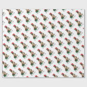 クリスマスサンタハットドイツの羊飼い犬かわいい ラッピングペーパー (フラット)