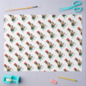 クリスマスサンタハットドイツの羊飼い犬かわいい 薄葉紙 (クラフト)