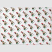 クリスマスサンタハットドイツの羊飼い犬かわいい 薄葉紙 (正面)