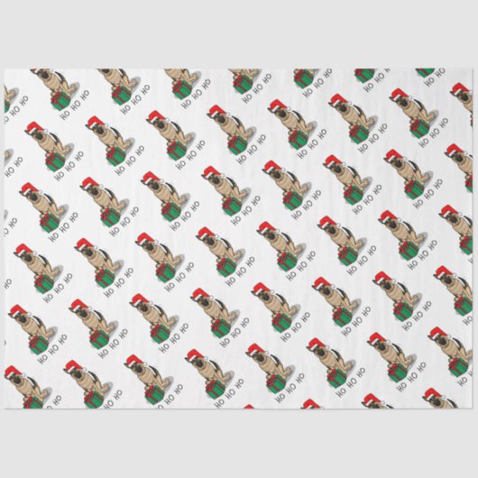 クリスマスサンタハットドイツの羊飼い犬かわいい 薄葉紙 (正面)