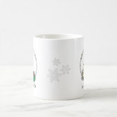 クリスマスサンタハットパグドッグ（薄茶色）かわいい コーヒーマグカップ (中央)
