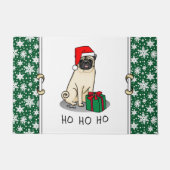 クリスマスサンタハットパグドッグ（薄茶色）かわいい ドアマット (正面)