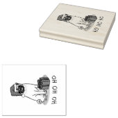 クリスマスサンタハットパグドッグ（薄茶色）かわいい ラバースタンプ (押印)