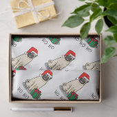 クリスマスサンタハットパグドッグ(薄茶色)かわいい 薄葉紙 (ギフト)
