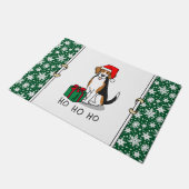 クリスマスサンタハットビーグル（トリカラー3）犬かわいい ドアマット (アングル)