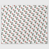 クリスマスサンタハットビーグル（トリカラー3）犬かわいい ラッピングペーパー (フラット)