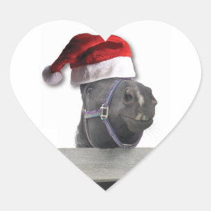 クリスマスサンタハットホース ハートシール