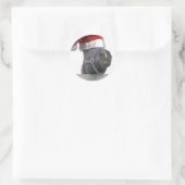 クリスマスサンタハットホース ラウンドシール (バッグ)