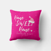 クリスマスサンタハットホーム甘いホームの家族名 クッション (裏面)