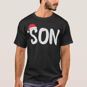 クリスマスサンタハットマッチングファミリーソンクリスマスパジャム Tシャツ